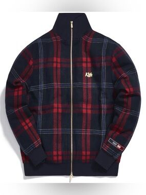 Kith for Bergdorf Goodman Men’s Lewis Track Jacket in Navy/Blue Plaid
